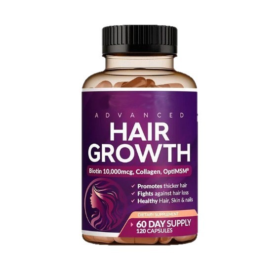 OEM/ODM Advanced Hair Growth Capsules – 10,000mcg Biotin + Collagen & MSM for Thicker Hair & Scalp Health – Private Label Bulk Order Available