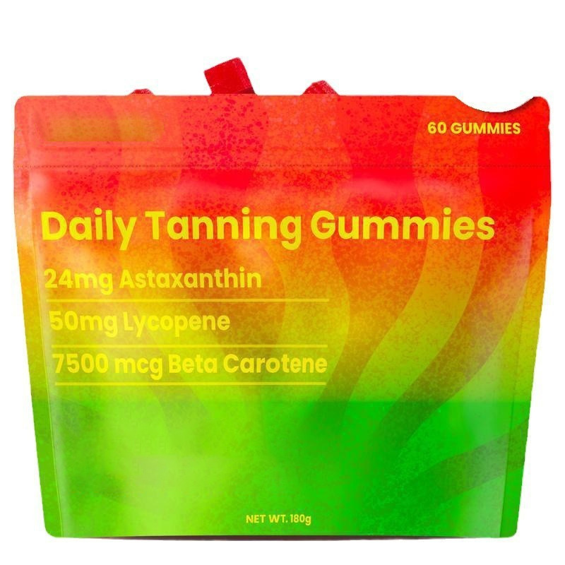 OEM/ODM Daily Tanning Gummies – 24mg Astaxanthin + 50mg Lycopene + 7500mcg Beta Carotene – Sour Watermelon Flavor, 60 Count – Skin Glow & Antioxidant Support – Private Label Bulk Order