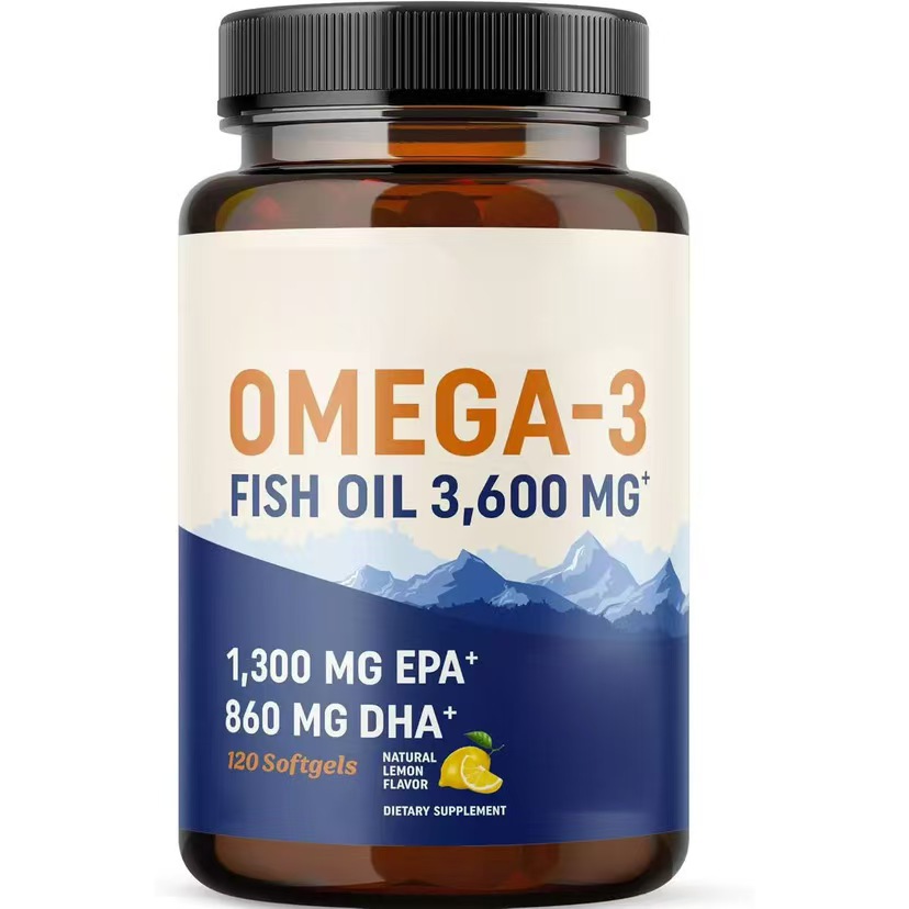 Omega-3 Fish Oil 3600mg - High Potency EPA 1300mg & DHA 860mg Softgels for Heart, Brain & Joint Support - 120 Count